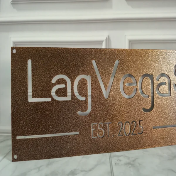 Custom Name Metal Sign – Elegant Thin Style with EST. year - Image 2