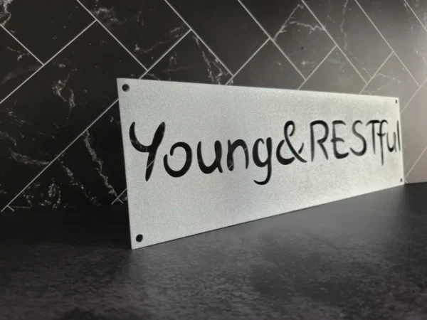 Custom Name Metal Sign – Handwritten Script Design - Image 3